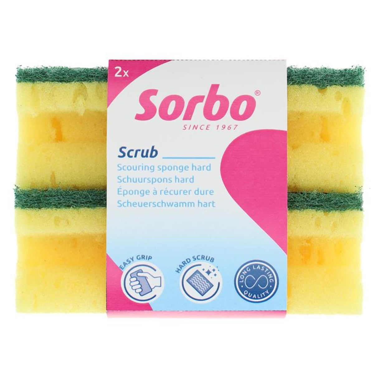 Sorbo scouring sponge with handle set a 2 xl