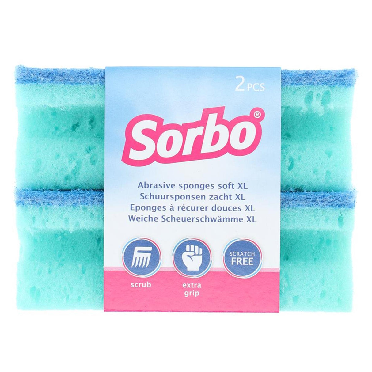 Sorbo scratch-free scouring sponge xl set of 2