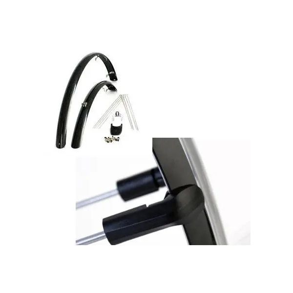 Set of 28 inch 46 PVC black Eurofender mudguards