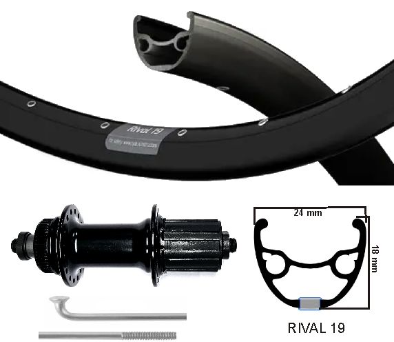 KGS baghjul 28 29 tommer 622 sort kant rustfrit stål spaak cass centerl 8 9 10 hastighed