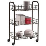 Tomado-Metaltex Siena Kitchen Trolley con ruote 41x23x63 cm nero