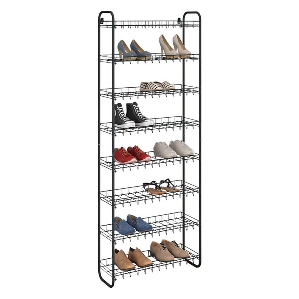 Rack de chaussures à chaussures Metaltex 8 étages 64x23x165 cm noir