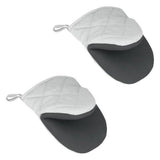 Gants de four en coton metaltex 14x14 cm blanc gris 2 morceaux