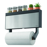 Metaltex Kitchen Aiders Tango Kitchen Roll Solder Aid de coupe 38x6x17 cm en acier inoxydable gris