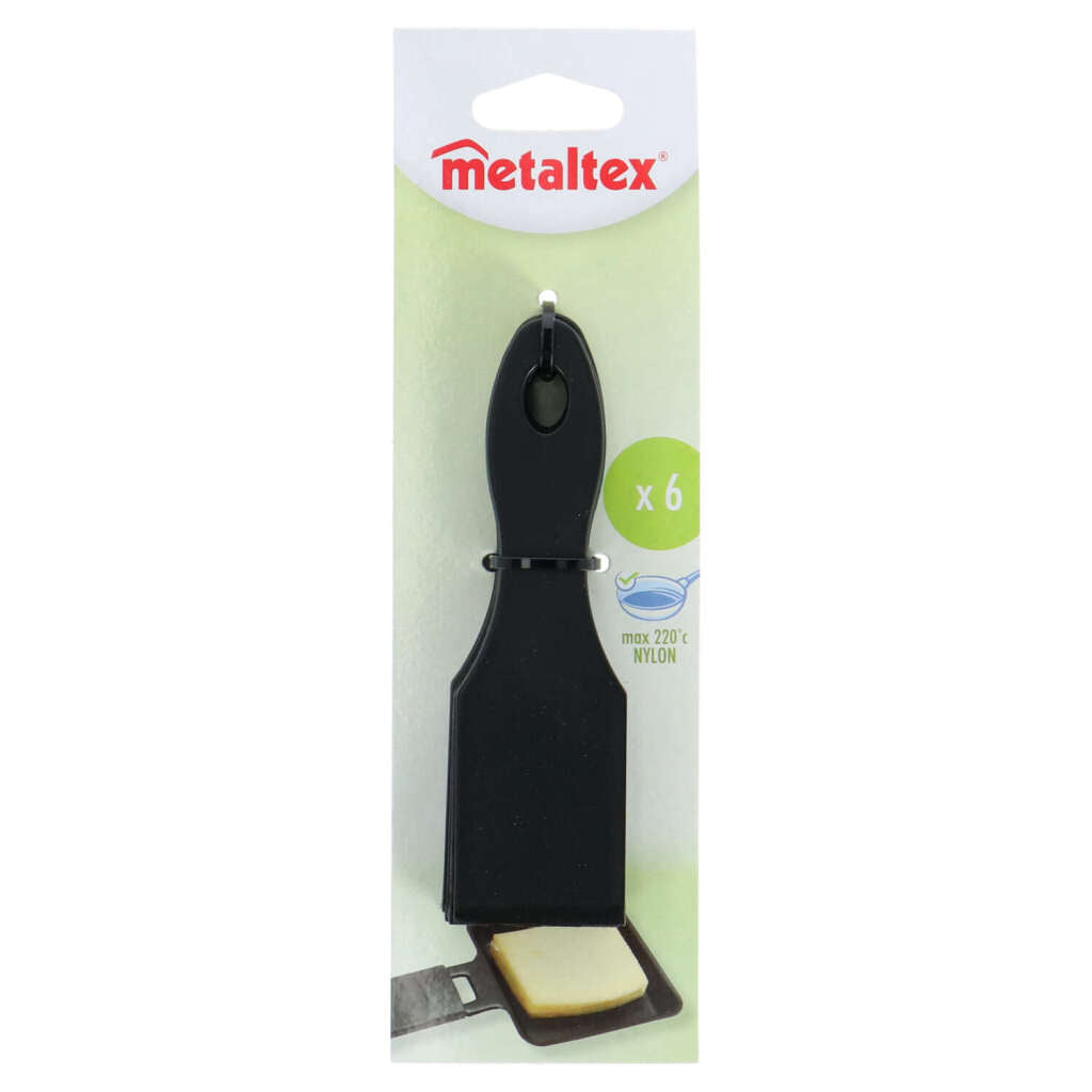 Metaltex gourmet spatler 14 cm 6 stykker sort nylon