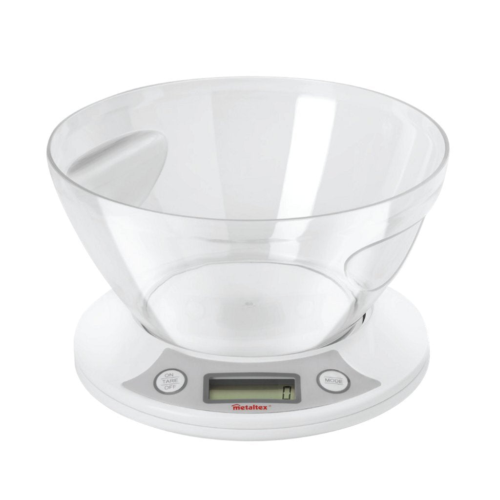 Metaltex Metaltex Kitchen Aiders Pesa Digital Kitchen Scale + Bowl 2,5 L blanc