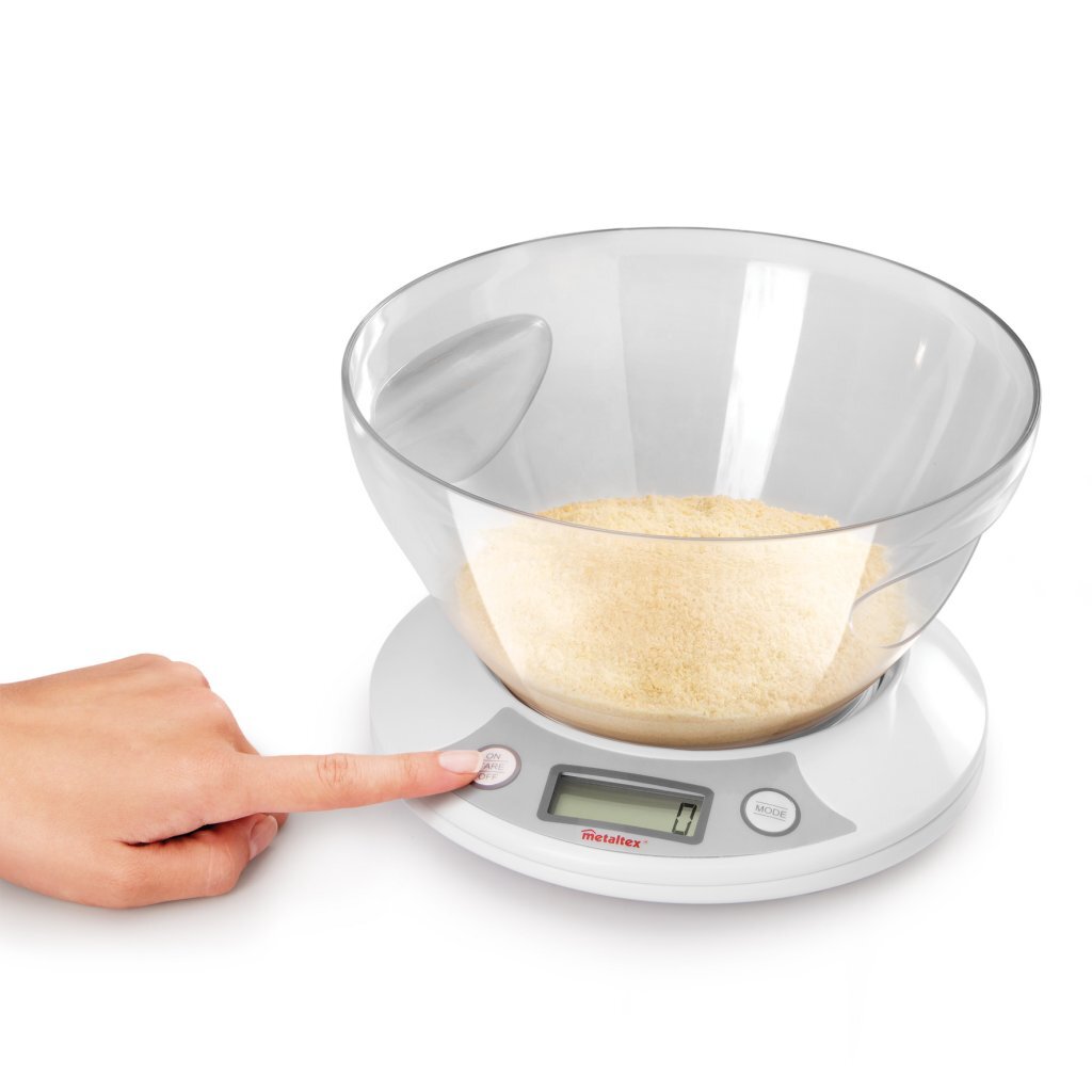 Metaltex Metaltex Kitchen Aiders Pesa Digital Kitchen Scale + Bowl 2,5 L blanc