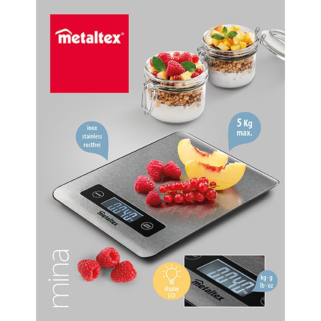 Helpové kuchyně Metaltex Mina Digital Kitchen Scale Nerezová ocel