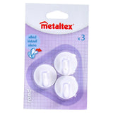 Metaltex Sticky Hooks 3 piezas blancas