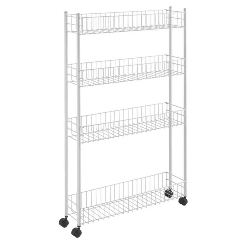 Metaltex Fino Storage Rack 4 Floors 58x16x95 cm hvid