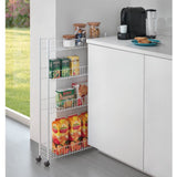 Metaltex Fino Storage Rack 4 Floors 58x16x95 cm hvid