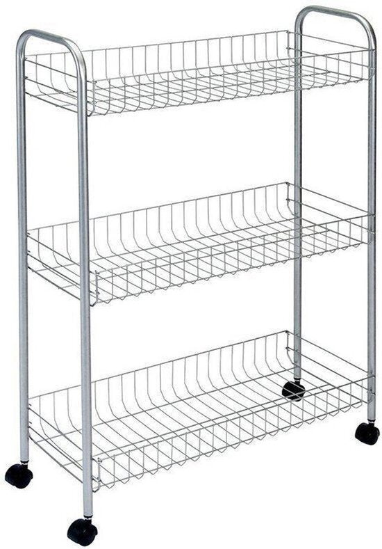 Tomado-Metaltex Metaltex Slim de Luxe Storage Cart con 3 cestini metallici