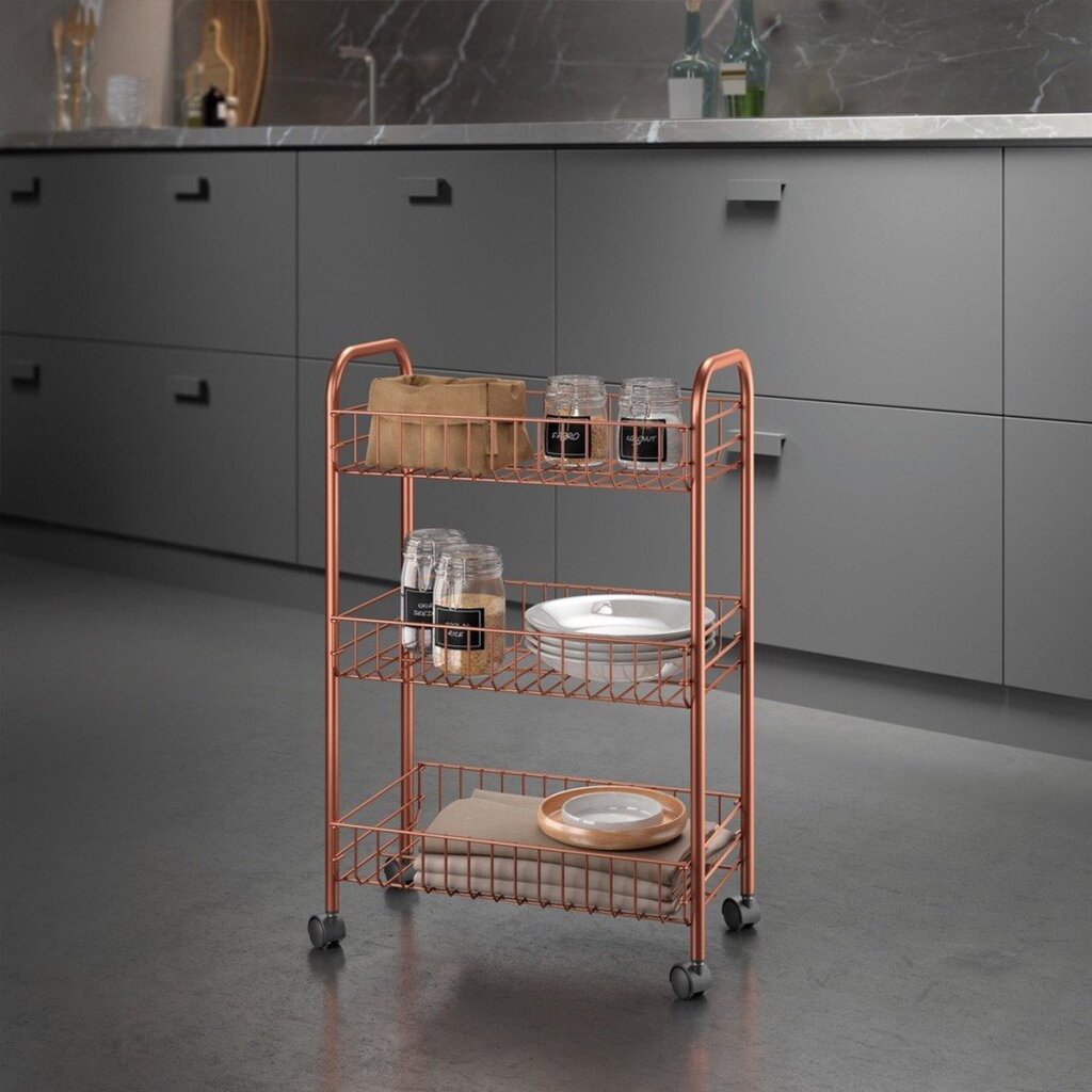 Metaltex Bathom Kitchen Trolley Lugano Cobre