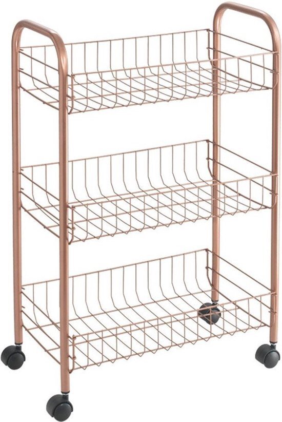 Metaltex Bathroom Kitchen Trolley Lugano Copper