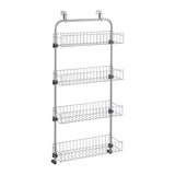 Rack de porte de métaltex 4 étages 17x45x103 cm en métal argenté