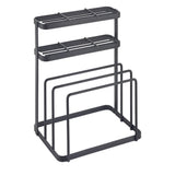 Metaltex Tokyo Line Rack for Knives and Cutting Boards 16x12x22 cm sort