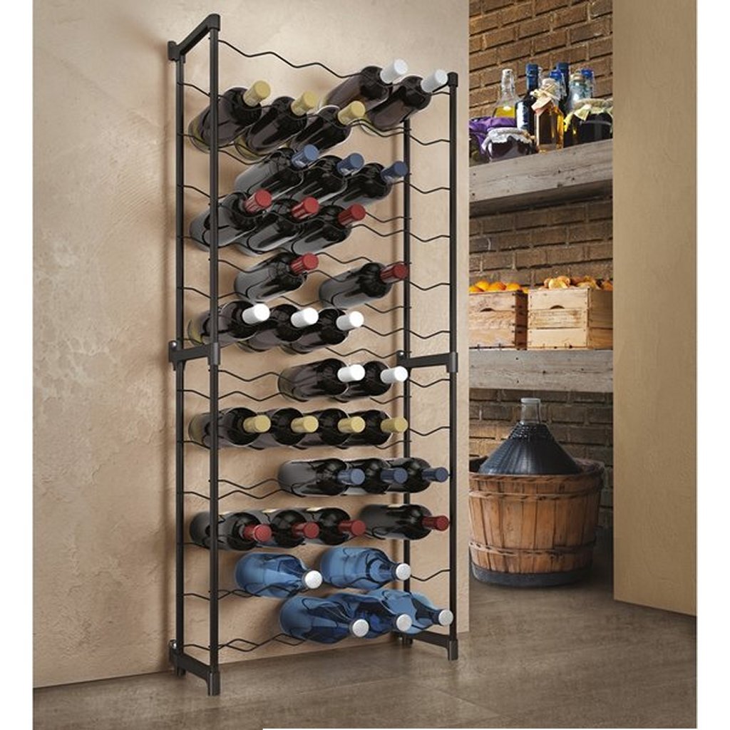 Tomado-Metaltex Barbera Rack para 50 botellas 108x50x26 cm negro