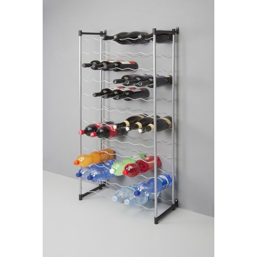 Rack de bouteille Bardolino Metaltex pour 72 bouteilles 59x26x124 cm en argent noir