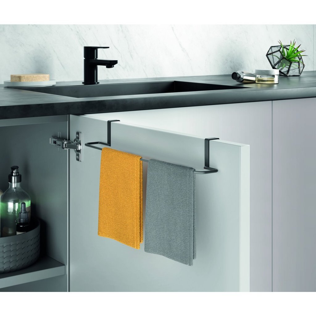 Porte-serviette Metaltex 38x8x6 cm noir