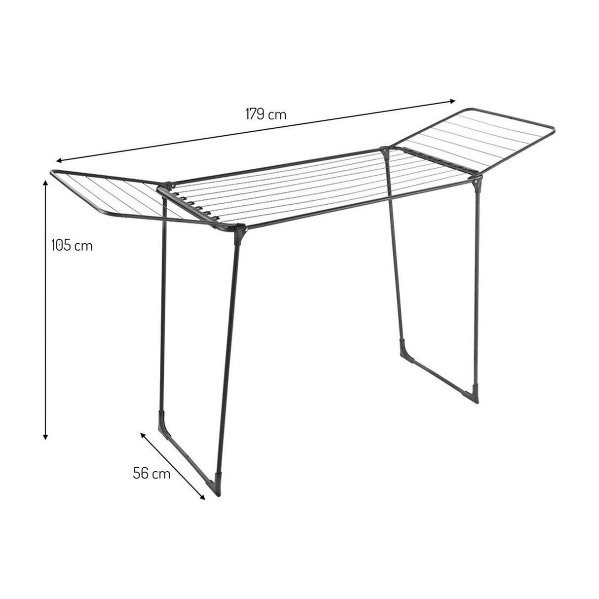 Metaltex hydra wing drying rack 18 m drying length black