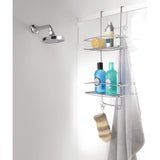 Metaltex Metaltex Shower Fuge 2 capas con ganchos de color plateado Onda