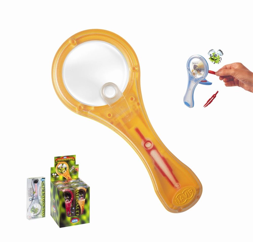 Navir mega lens + tweezers, magnifying glass. 6+