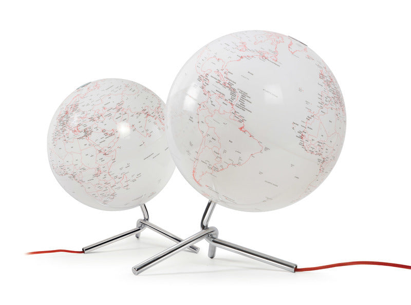 Atmosphär-Atmosphär Nr-03311ono-GB Globe nomo 30cm Duerchmiesser mat belëssege wäisse Rot