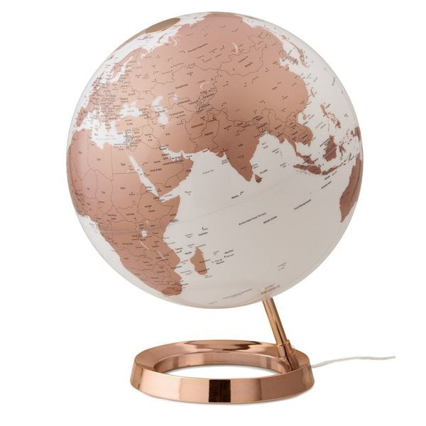 Atmosphär Nr-0331f7nu-gb Globe helle Kupfer 30cm Dampter Plastik Fouss op Englesch