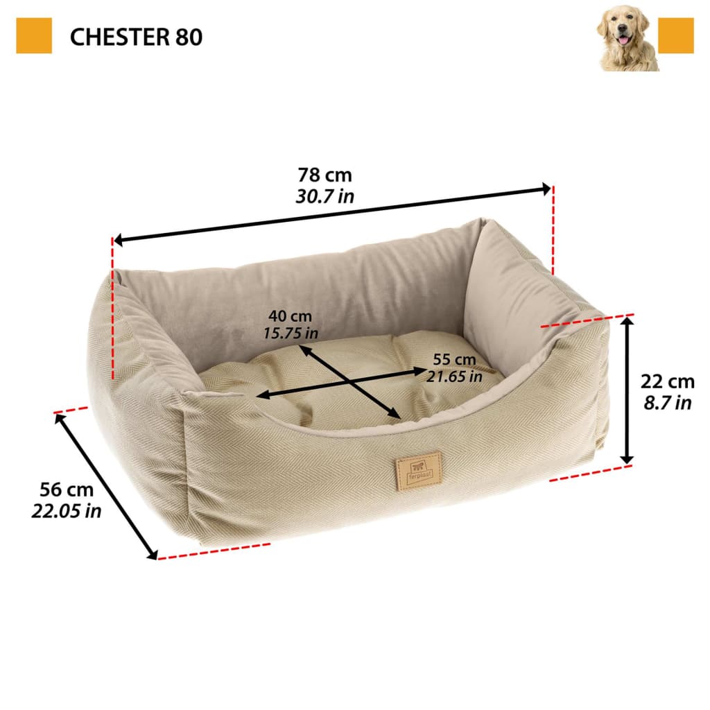 Ferplast Dog in mačja postelja Chester 80 Beige