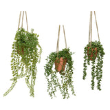 Decoris artificial hanging plant in pot h40cm 3 assorted