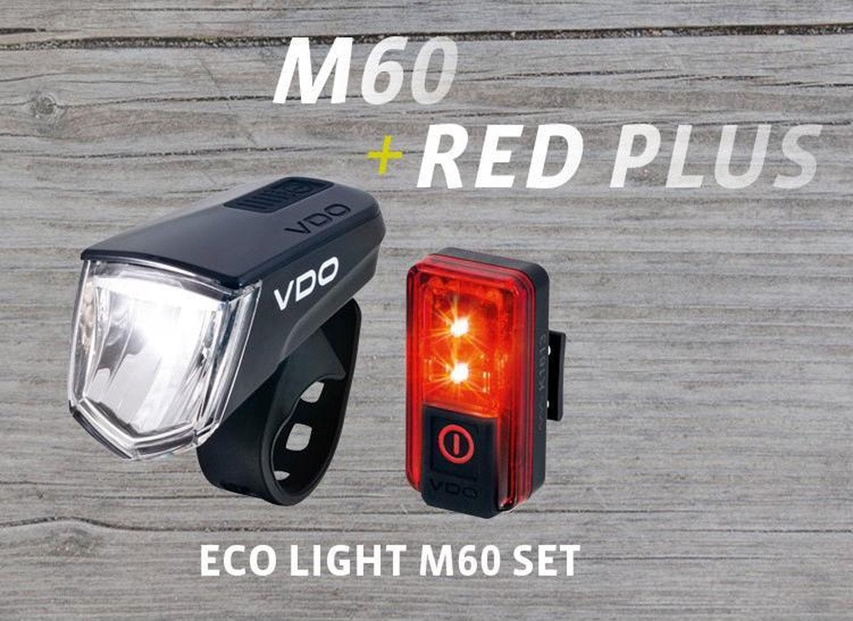 Ensemble d'éclairage VDO Eco Light M60 USB + rouge plus USB