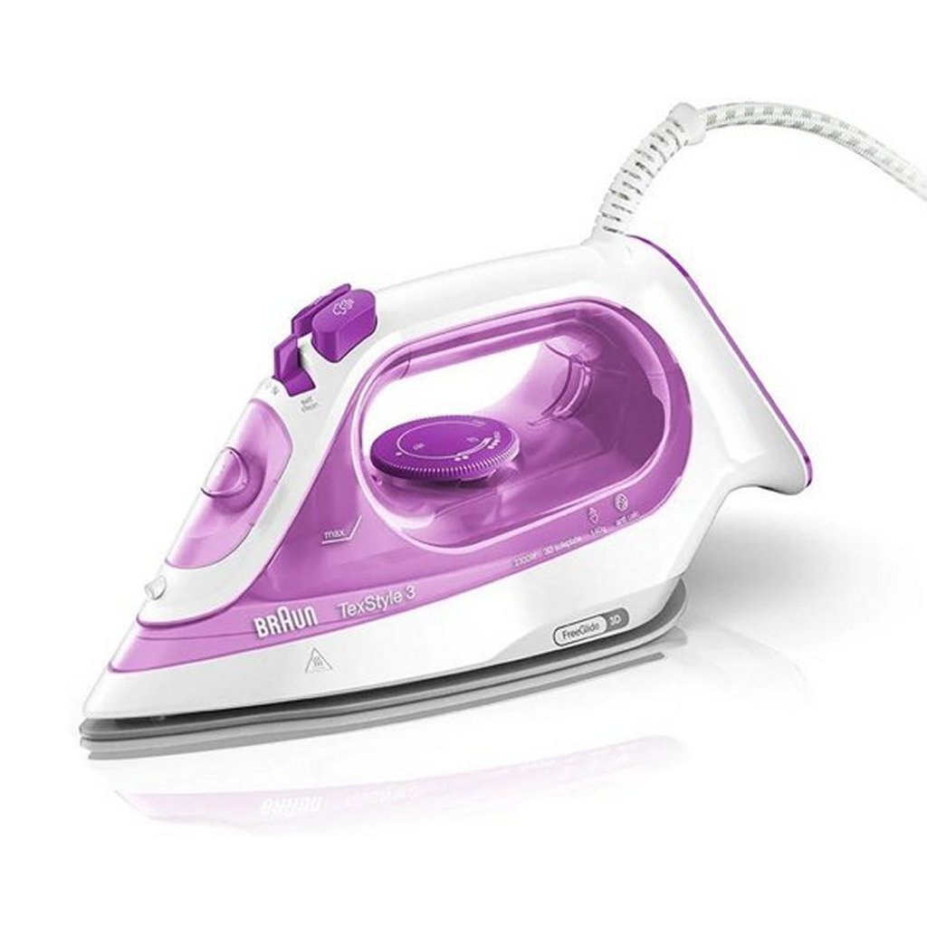 Braun SI3030PU TexStyle3 Steam Iron Pink White