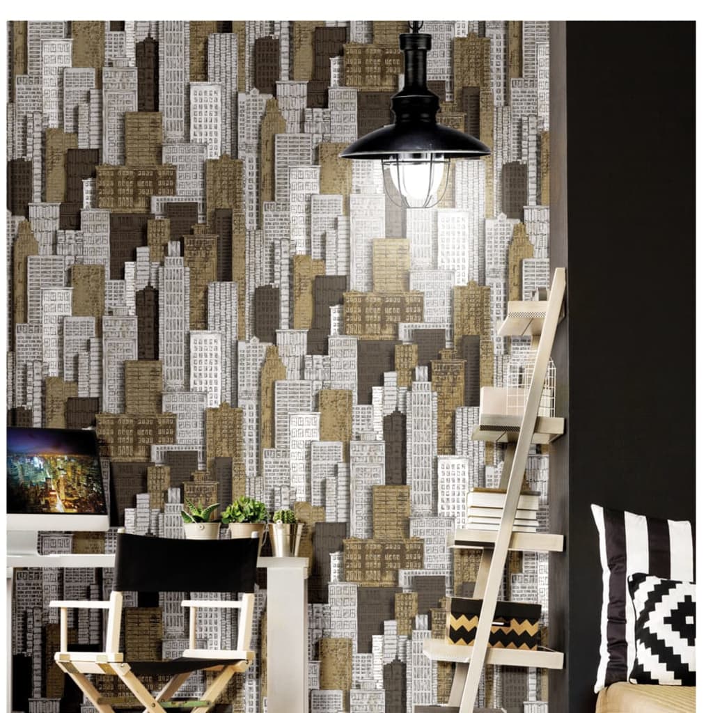 Noordwand Noordwand Wallwand Urban Friends Coffee City Apartments White and Gold