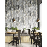 North Wall Noordwand Ozadje Friends Coffee Cities in Skyline Grey in Metallic