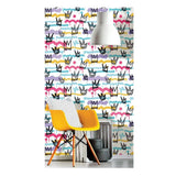 Noordwand Noordwand Wallpaper Friends Coffee Sith Graffity and Crowns White Black