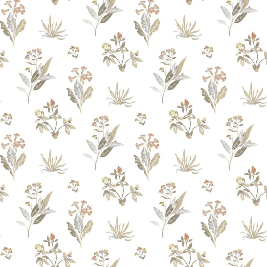 North Wall Noordwand Wallpaper Blooming Garden 6 Flowers and Plants White and Gray