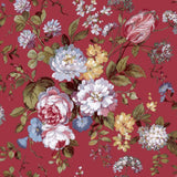 North Wall Noordwand Wallpaper Blooming Garden 6 Flowers Red and Blue