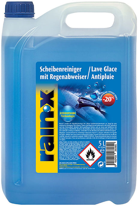 Rain-x windshield washer fluid anti-rain -20°c - optimal visibility - without methanol - 5l