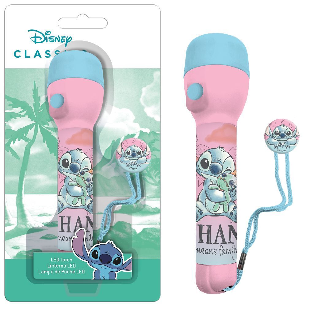 Disney Stitch ficklampa 16 cm blå rosa