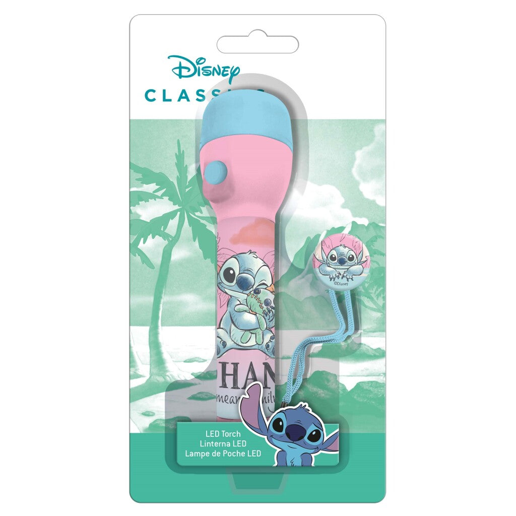 Disney Stitch Latarka 16 cm Niebieski róż