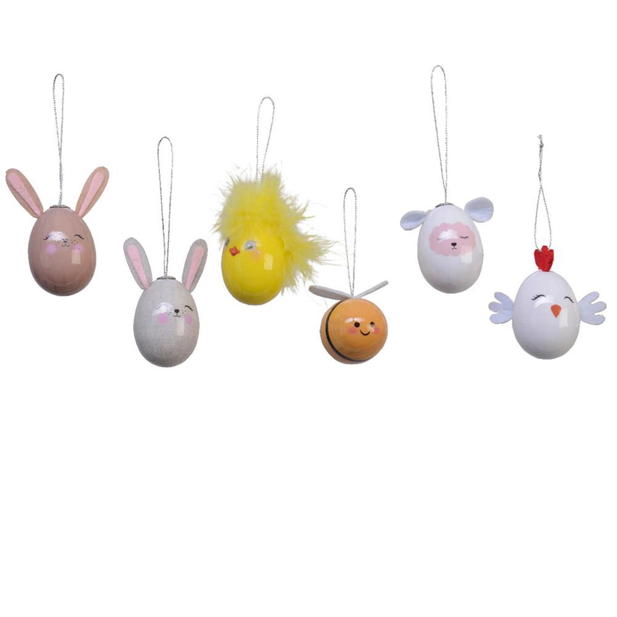 Decoris Easter egg animals h6cm 6 assorted