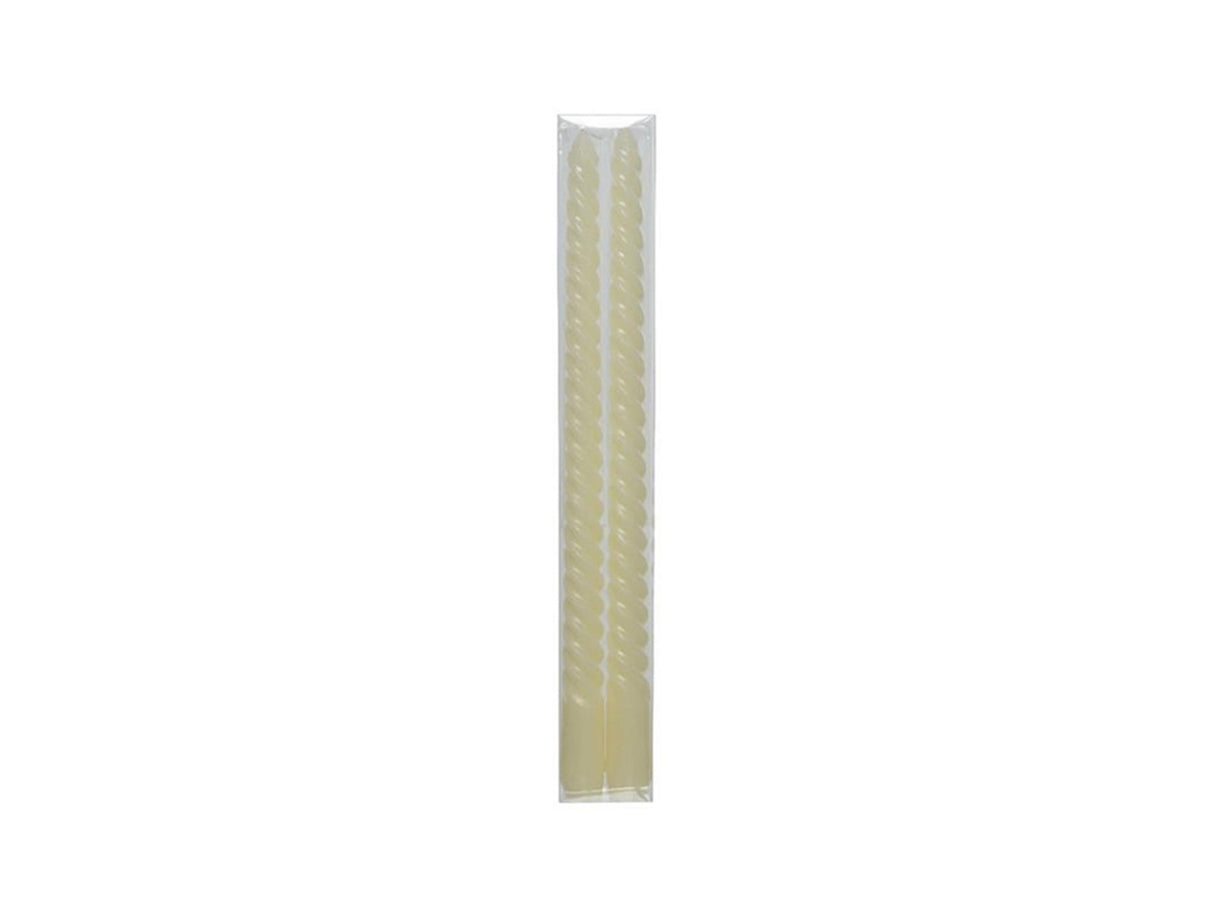 Decoris Drehkerze ø2,15-h30cm 2er-Set beige