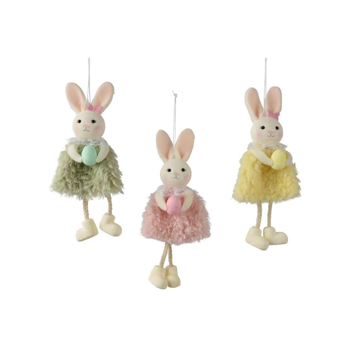 Decoris hanging decoration rabbit polyester 9x3x19cm