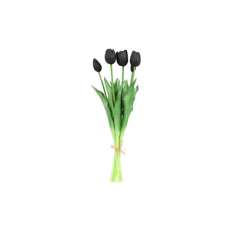 Countryfield kënschtleche Bouquet vun Tulpen schwaarz 10x10x41cm