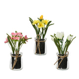 Decoris artificial plant in glass pot h16cm