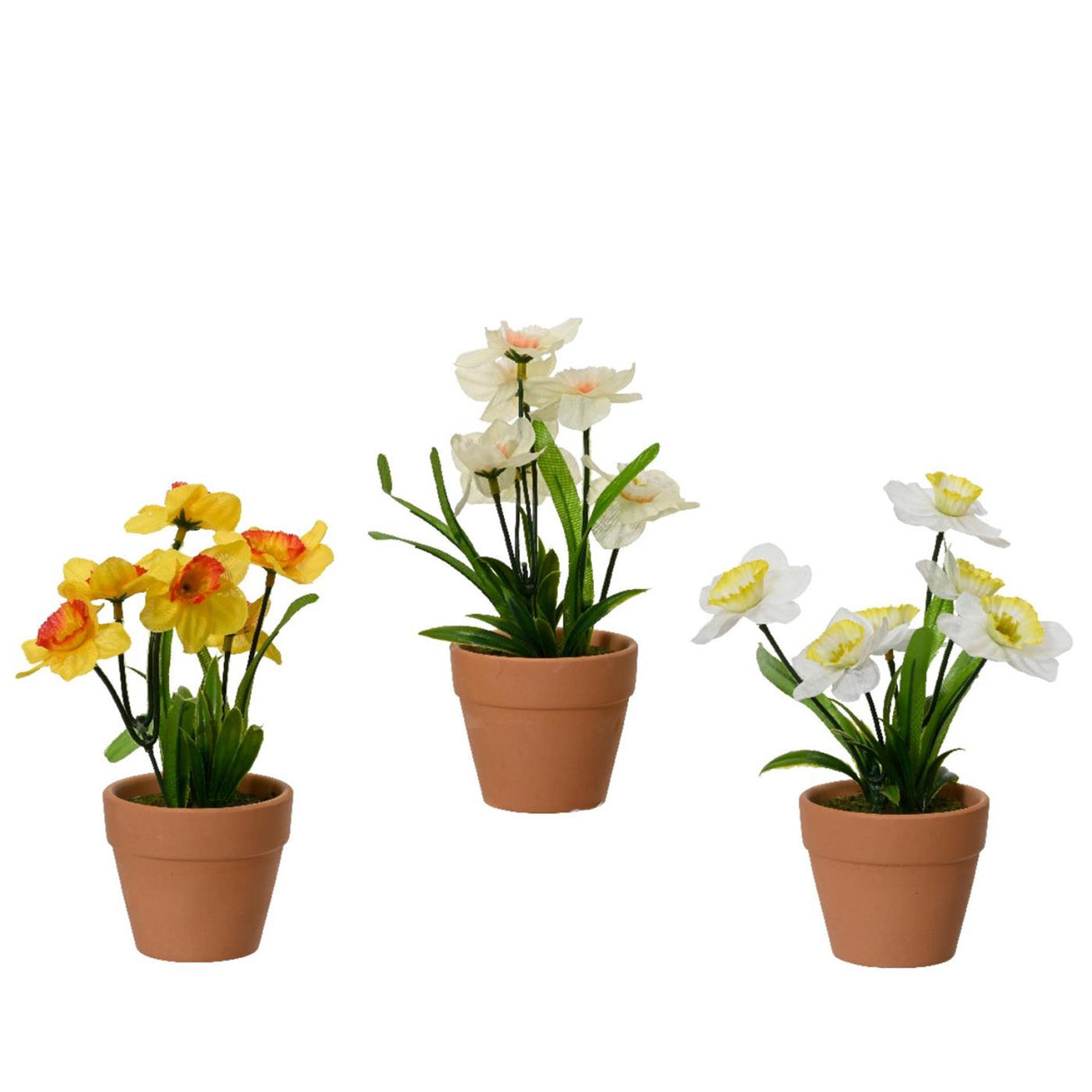 Decoris artificial plant daffodil in pot ø7.5xh18cm
