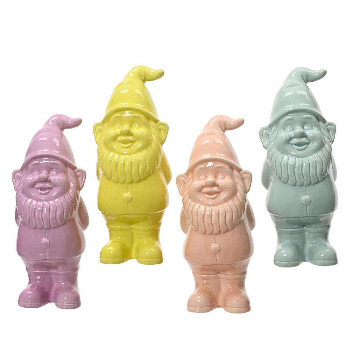 Decoris kabouter keramiek pastel kleuren h25cm