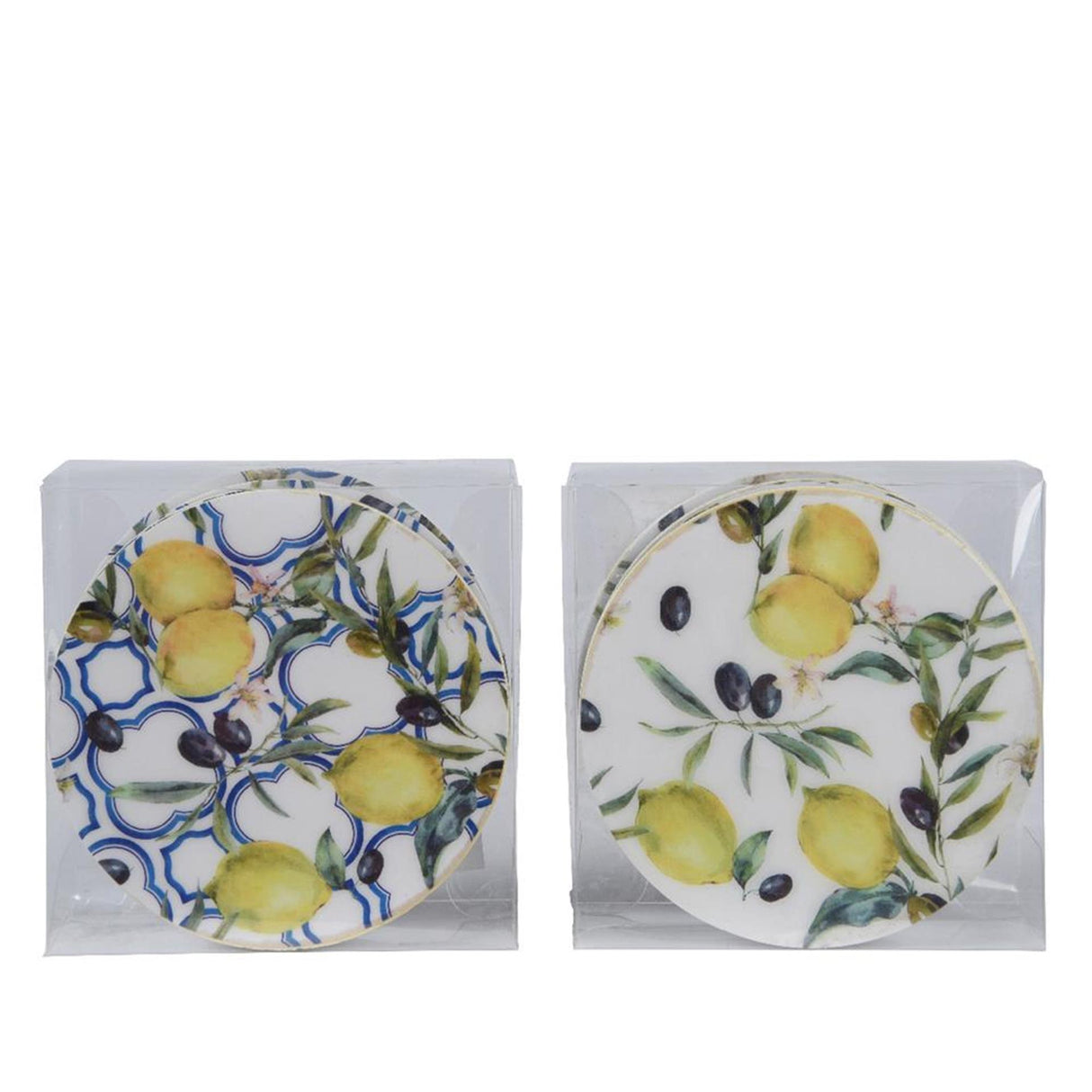 Decoris coaster lemon mdf dia10cm 4-piece