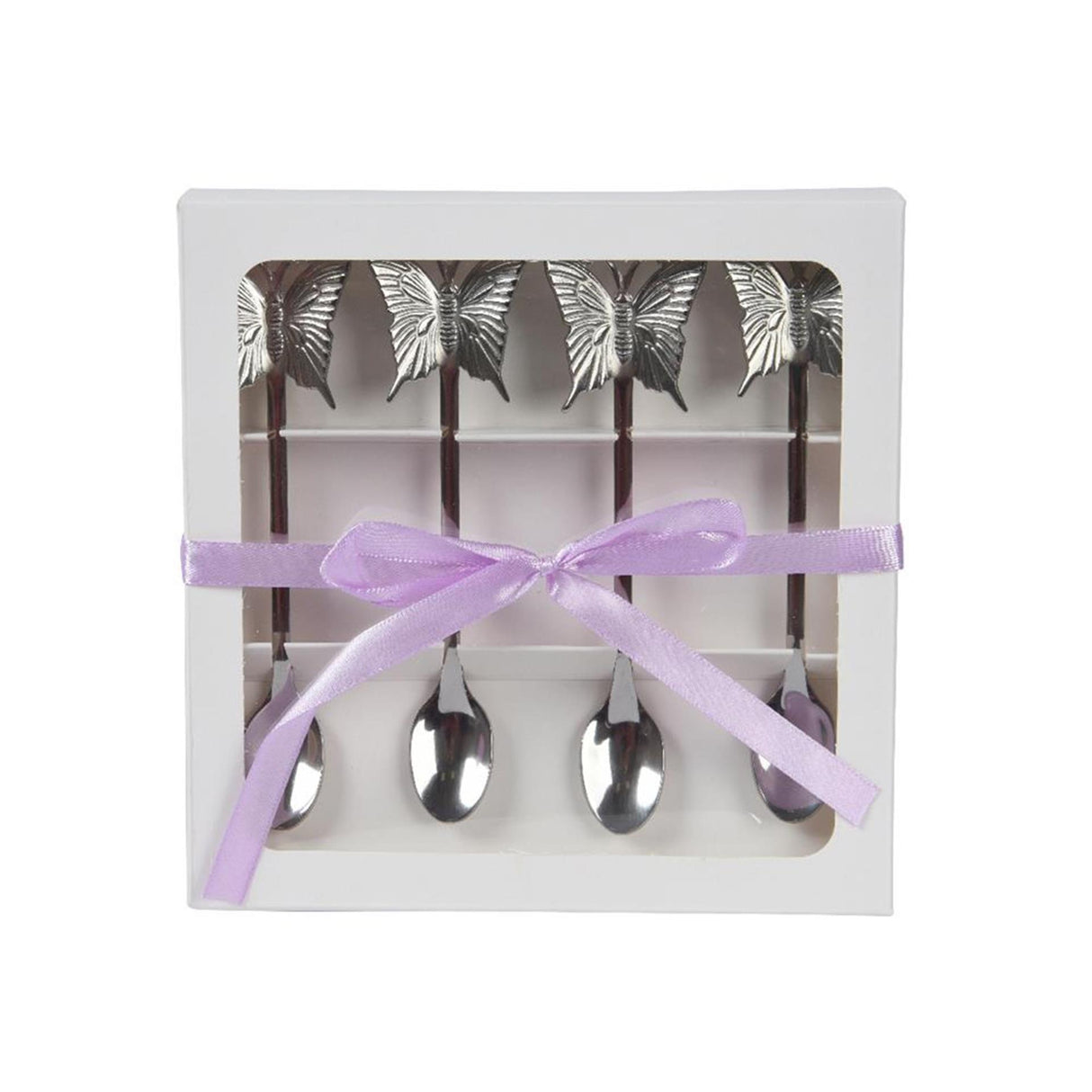 Decoris Schmetterling Teelöffel Set, 4-Stéck Edelstol