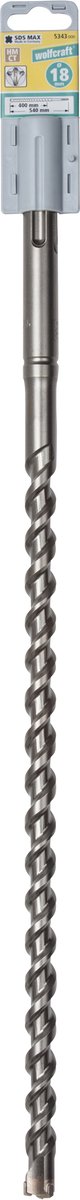 Wolfcraft – Betonbohrer 18 mm – SDS max – 540 mm lang – Hartmetall für Betonbohrer – 5343000